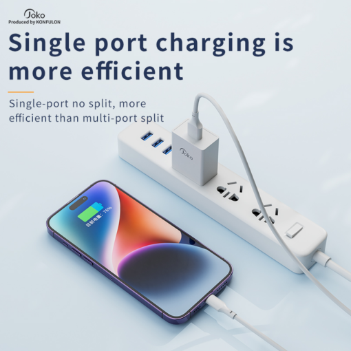 Kucni punjac KONFULON JK77 2.4A sa iPhone lightning kablom beli 1m - Image 5