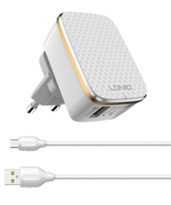 Kucni punjac LDNIO A1204Q Quick Charge 3.0 USB 5V 2.4A sa micro USB kablom beli