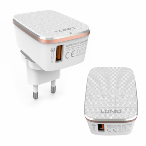 Kucni punjac LDNIO A1204Q Quick Charge 3.0 USB 5V 2.4A sa micro USB kablom beli - Image 2