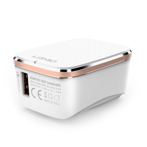 Kucni punjac LDNIO A1204Q Quick Charge 3.0 USB 5V 2.4A sa micro USB kablom beli - Image 3