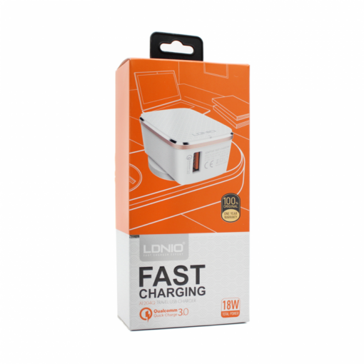 Kucni punjac LDNIO A1204Q Quick Charge 3.0 USB 5V 2.4A sa type C kablom beli - Image 5