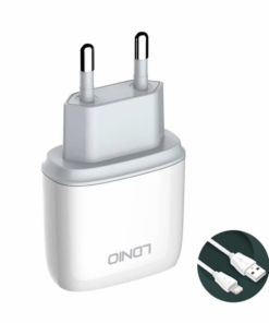 Kucni punjac LDNIO A1209Q QC3.0, 18W sa iPhone lightning kablom beli
