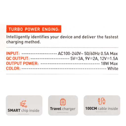 Kucni punjac LDNIO A1209Q QC3.0, 18W sa iPhone lightning kablom beli - Image 5