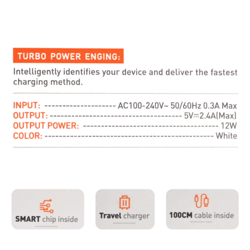 Kucni punjac LDNIO A2221 2xUSB, 12W sa iPhone lightning kablom beli - Image 2