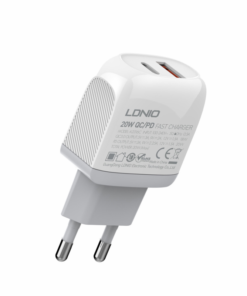 Kucni punjac LDNIO A2316C, PD 20W,  QC3.0 18W, sa Type C na Iphone lightning kablom beli