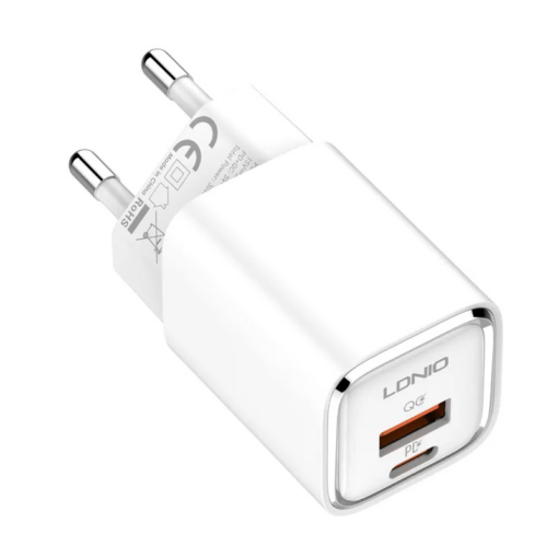 Kucni punjac LDNIO A2317C, 3.6A, QC3.0 18W, PD 30W sa Iphone lightning kablom beli - Image 3