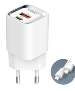 Kucni punjac LDNIO A2317C, 3.6A, QC3.0 18W, PD 30W sa Type C na Iphone lightning kablom beli
