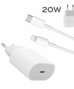 Kucni punjac PD Fast charger 20W 3A za iPhone 11/12 sa PD lightning kablom HQ CE beli