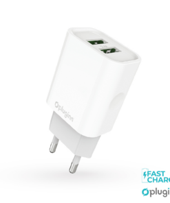 Kucni punjac Pluginn PI-D47, 5V, 2.4A, 12W 2xUSB sa lightning kablom beli CE