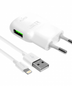 Kucni punjac Puro Fast Charger sa iPhone lightning kablom beli