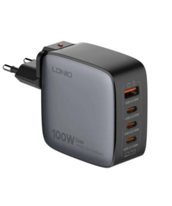 Kucni punjac sa adapterima LDNIO Q408 GaN PPS QC3.0 (30W), 3xPD3.0 (100W), 100W Max, a Type C na Type C kablom crni