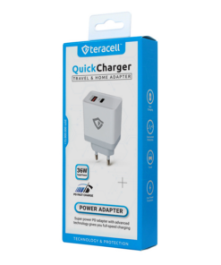 Kucni punjac Teracell Evolution TC-04, QC PD, USB-PD 18W+18W, 36W (total) beli CE