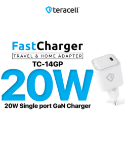 Kucni punjac Teracell Evolution TC-14GP, GaN, PD 3.0, 20W sa PD iPhone lightning kablom beli CE