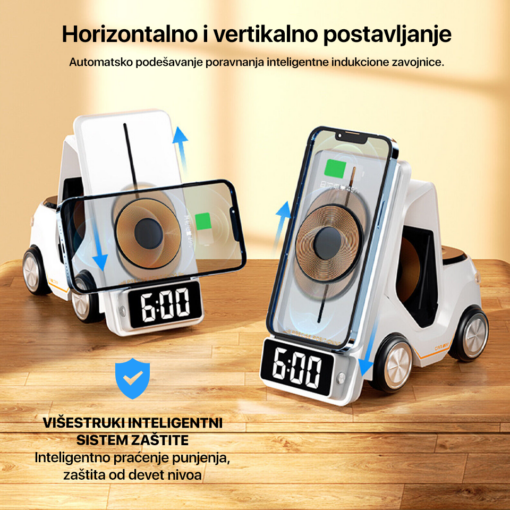 Kucni punjac Wireless 15W Viljuskar 5 u 1 sivi - Image 5
