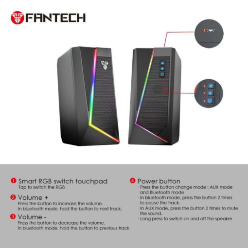 Laptop zvucnici Fantech GS204 Rumble crni - Image 5