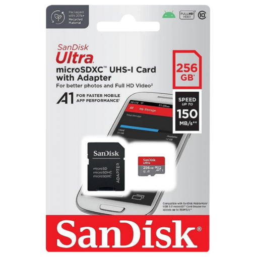 Mem.Kartica SanDisk SDXC 256GB Ultra Micro 150MB/s A1 Class 10 UHS-I + Adapter - Image 2