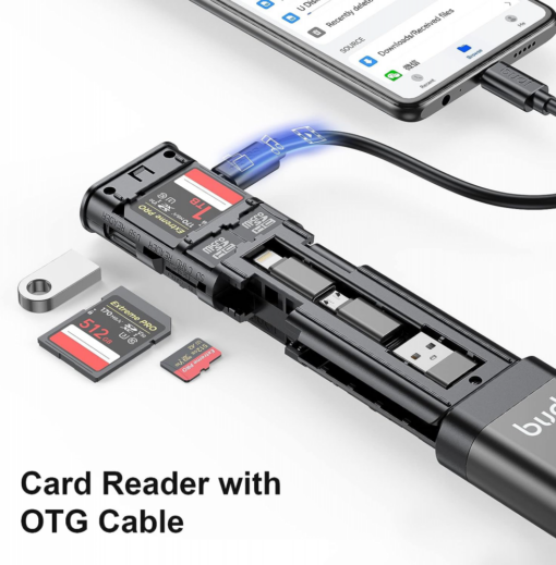 Multifunkcionalni citac adapter Budi USB-C 3.0 DC536B crni - Image 3