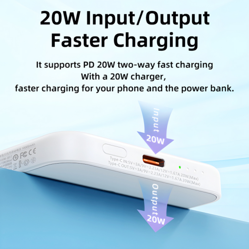 Power bank Magsafe REMAX Usion Series RPP-65 PD 20W + QC 15W Fast Charging 10000mAh ljubicasti - Image 3