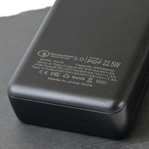 Power bank prenosiva baterija Oxpower P410 PD QC 22.5W 20000mAh crna - Image 4