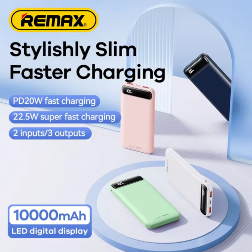 Power Bank REMAX Bole Series RPP-520 PD20W+QC22.5W Fast Charging 10000mAh pink - Image 3