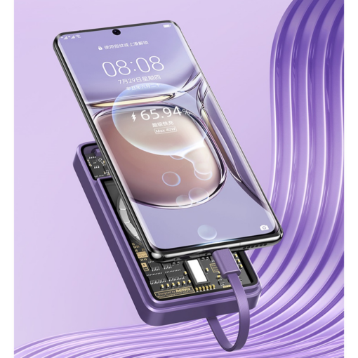 Power bank prenosiva baterija REMAX Phantom Series RPP-580 PD 20W+QC 22.5W 10000mAh ljubicasti - Image 3