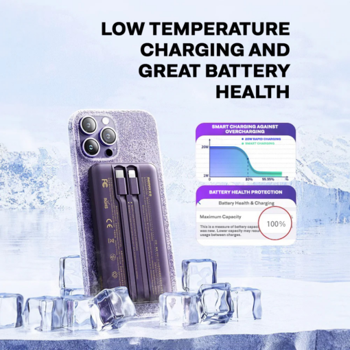 Power bank prenosiva baterija REMAX Phantom Series RPP-580 PD 20W+QC 22.5W 10000mAh ljubicasti - Image 5