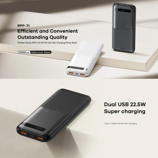 Power bank prenosiva baterija REMAX Piloteer Series RPP-71 20W+22.5W Fast Charging 10000mAh beli - Image 3