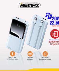 Power bank prenosiva baterija REMAX Cynlle Series RPP-680 PD 20W+QC 22.5W 20000mAh plavi