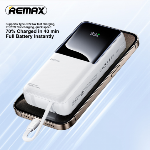 Power bank prenosiva baterija REMAX Cynlle Series RPP-680 PD 20W+QC 22.5W 20000mAh plavi - Image 5