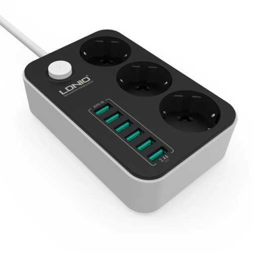 Produzni kabl LDNIO SE3631 3 uticnice 6xUSB 2m - Image 2