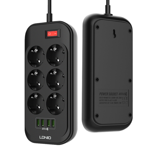 Produzni kabl LDNIO SE6403 6 uticnica 4xUSB 2.0m - Image 2