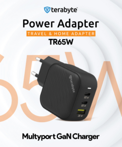 Punjac univerzalni Terabyte TR65W, GaN, PPS, PD 3.0, QC 3.0, 65W sa PD Type c kablom crni CE