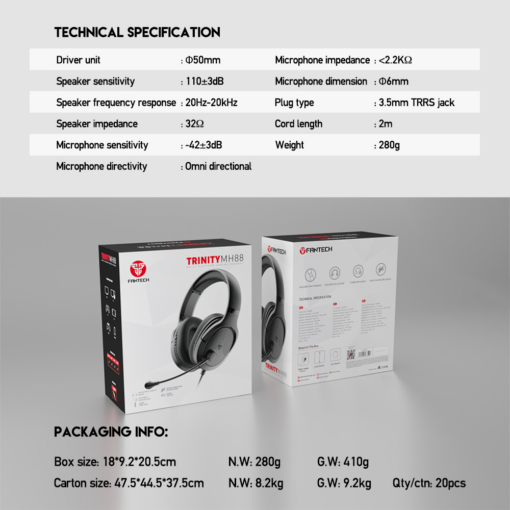 Slusalice Gaming Fantech MH88 Trinity crne - Image 5