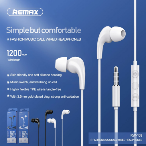Slusalice REMAX Wired RW-108 3.5 mm crne - Image 2