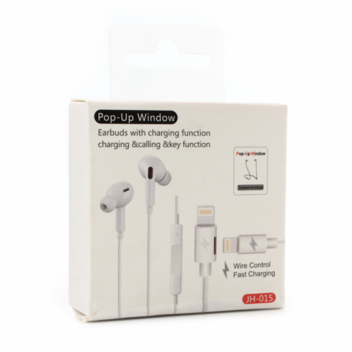 Slusalice sa adapterom za punjenje JH-015 za iPhone lightning bele - Image 3