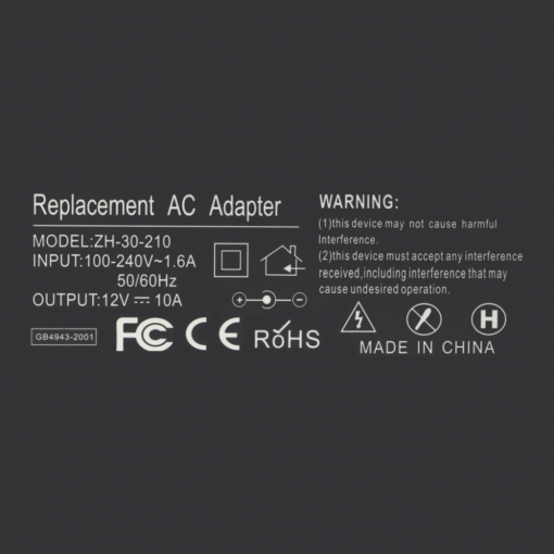 Strujni adapter 12V 10A (5.5*2.5) crni - Image 2