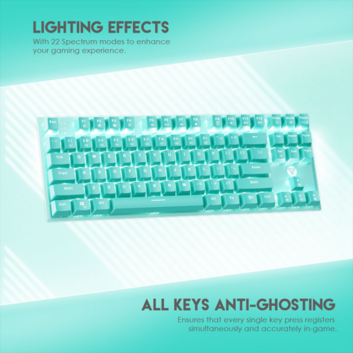 Tastatura Mehanicka Gaming Fantech MK856 RGB Maxfit 87 (Blue switch) Mint Edition - Image 2