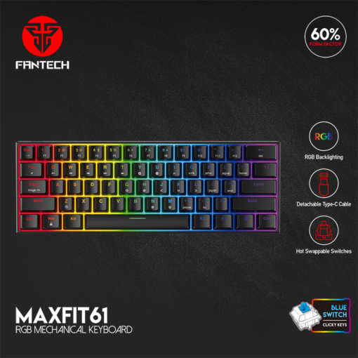 Tastatura Mehanicka Gaming Fantech MK857 RGB Maxfit61 crna (Blue switch) - Image 5