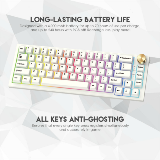 Tastatura Mehanicka Gaming Fantech MK858 RGB Maxfit67 Space Edition (white switch) - Image 2