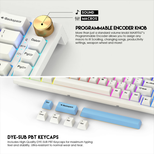 Tastatura Mehanicka Gaming Fantech MK858 RGB Maxfit67 Space Edition (white switch) - Image 3