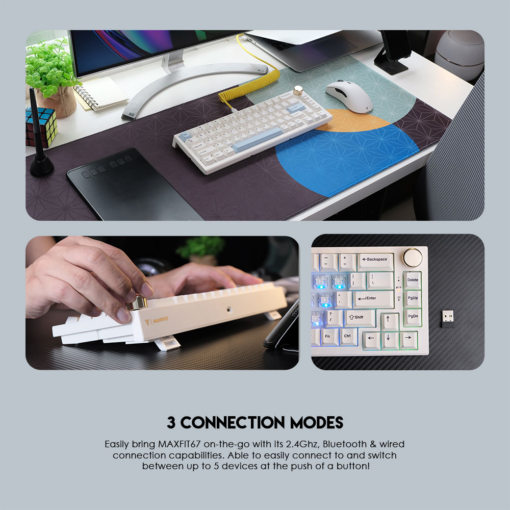 Tastatura Mehanicka Gaming Fantech MK858 RGB Maxfit67 Space Edition (white switch) - Image 4