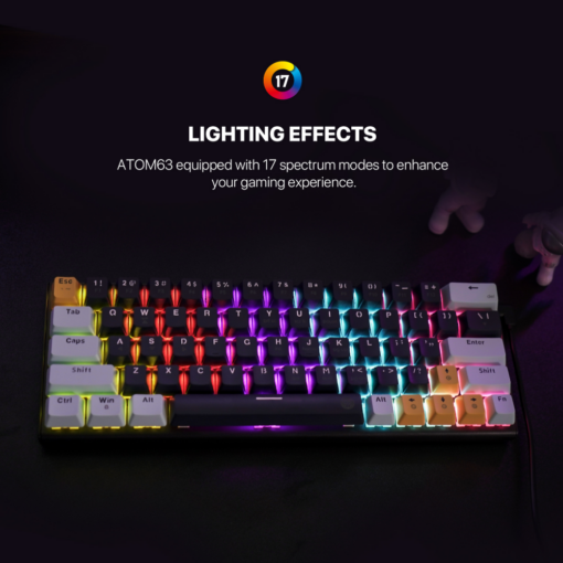 Tastatura Mehanicka Gaming Fantech MK874 RGB Atom 63 Navy (Blue switch) - Image 4