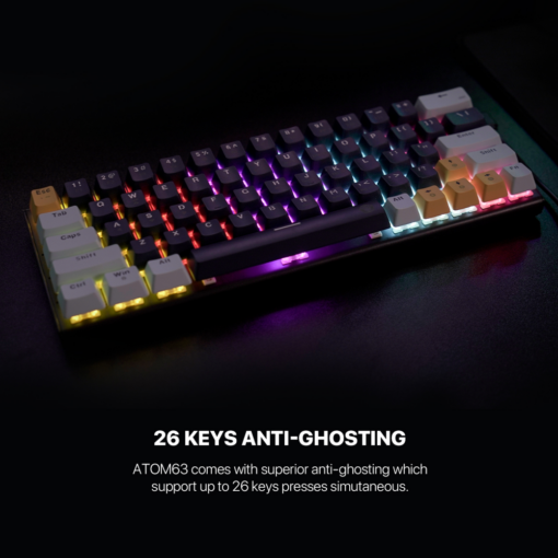 Tastatura Mehanicka Gaming Fantech MK874 RGB Atom 63 Navy (Blue switch) - Image 5