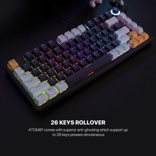 Tastatura Mehanicka Gaming Fantech MK875 RGB Atom 81 Navy (Red switch) - Image 5