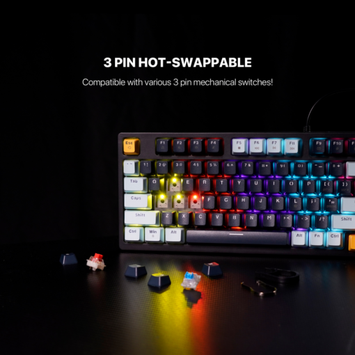 Tastatura Mehanicka Gaming Fantech MK875 RGB Atom 81 SkyBlue (Blue switch) - Image 5