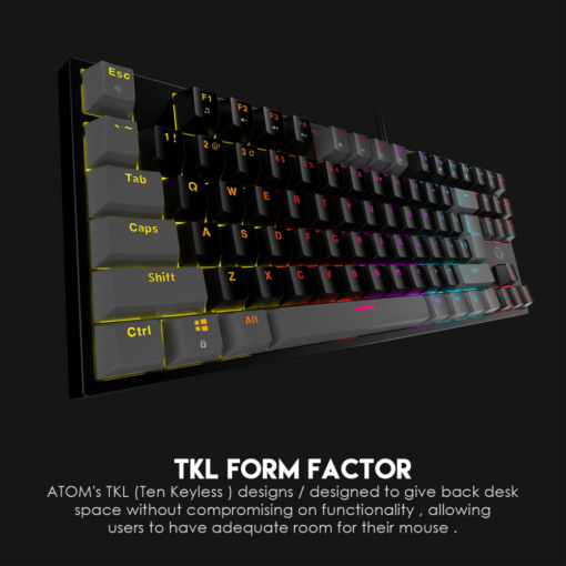 Tastatura Mehanicka Gaming Fantech MK876 RGB Atom TKL crna (Red switch) - Image 4