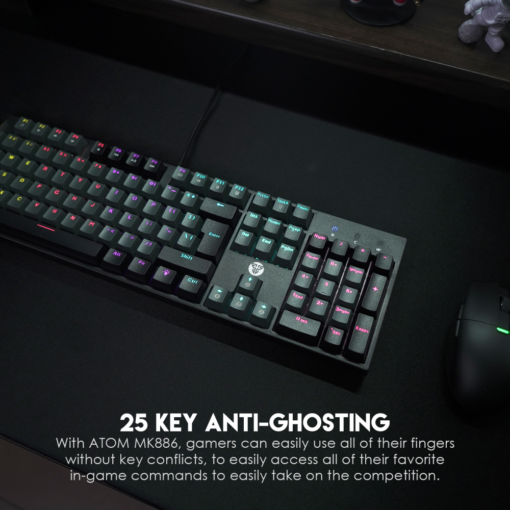 Tastatura Mehanicka Gaming Fantech MK886 RGB Atom crna (Blue switch) - Image 3