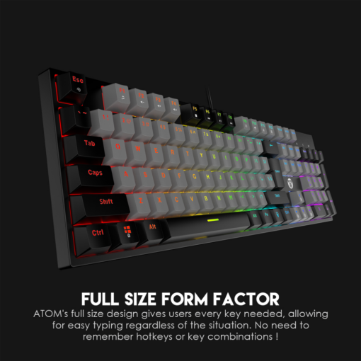 Tastatura Mehanicka Gaming Fantech MK886 RGB Atom crna (Red switch) - Image 2