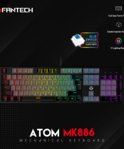 Tastatura Mehanicka Gaming Fantech MK886 RGB Atom siva (Blue switch)