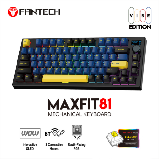 Tastatura Mehanicka Gaming Fantech MK910 RGB Vibe Maxfit 81 Grand Cobalt Wireless  (Yellow switch)
